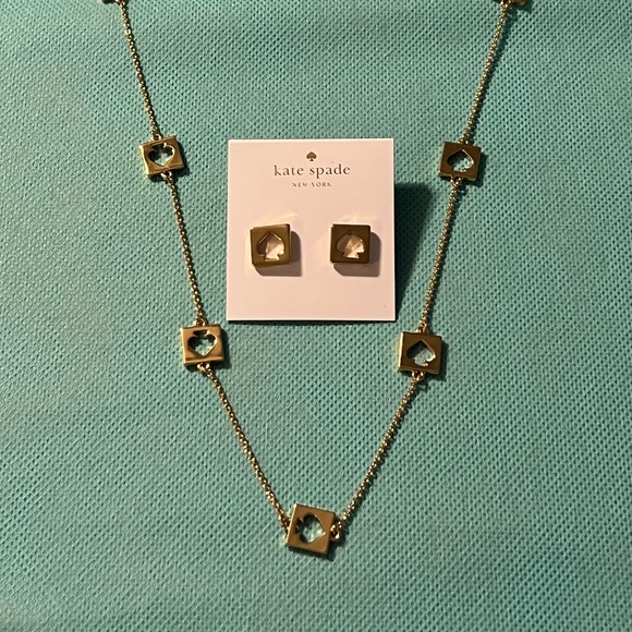 KATE SPADE “HOLE PUNCH SPADE” NECKLACE & EARRINGS - Picture 8 of 10